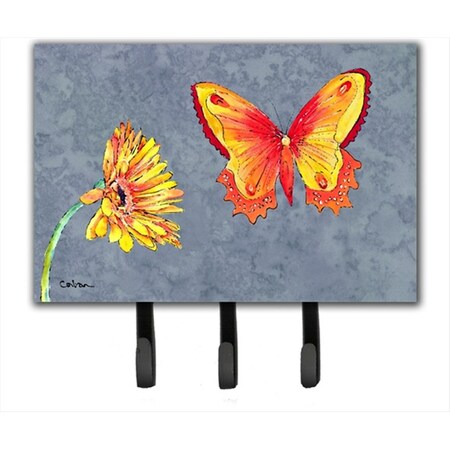 Carolines Treasures 6 x 9 In. Gerber Daisy and Buttefly Leash or Key Holder 8877TH68